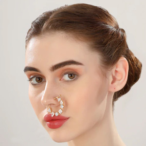 JDJ Cubic Zirconia Gold-plated Plated Brass Nose Ring