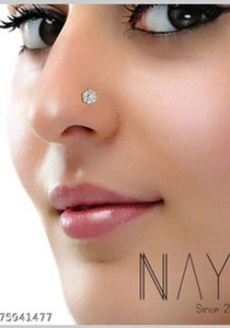 RENU CREATION Gold-plated, Sterling Silver Plated Brass, Stone, Alloy Nose Stud