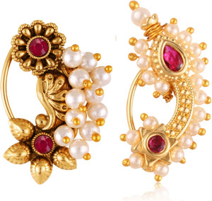 VIVASTRI Cubic Zirconia Gold-plated Plated Alloy Nathiya