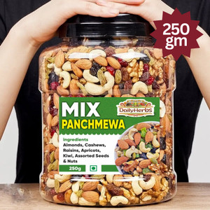 DAILYHERBS Mix Dry Fruit | Panchmeva | 250gm | AA+ Almonds, Cashews, Raisins, Apricots, Assorted Seeds & Nuts
