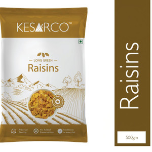 KESARCO Premium Seedless Green Raisins, Kishmish, Nutritious, Rich in Iron - 500 g Raisins