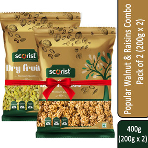 Scorist Popular Dry Fruits Combo (Walnut Kernel + Raisins) 400g | Walnuts, Raisins