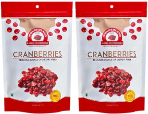 WONDERLAND Sliced Cranberries Dried Fruits Combo Pack of 2 (200g Each) Cranberries