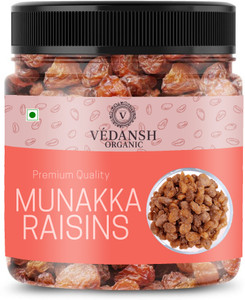 VEDANSH ORGANIC Premium Munakka Raisins - 250g | Sun-Dried Dry Fruits | Rich in Iron & Fiber Raisins