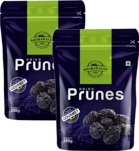 KHARAWALA'S Prunes Dried Pack of 2 - 250 Grams Each Prunes