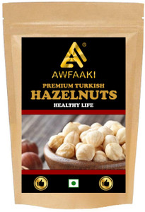 AWFAAKI HAZELNUTS TURKISH / PREMIUM UNSALTED WHOLE HAZELNUTS / RAW HAZEL NUT 100 GM Hazelnuts