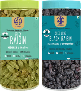 41 foods Dry fruits combo pack of Black Raisins & Raisins | kismis kishmish 500 GM Raisins, Raisins