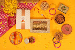 lila dry fruits Decorative Festival Gift Hamper Box (Almonds, Cashews, Raisins - 100 gm Each) Assorted Nuts