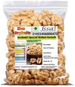 ZION Pure Kashmiri Walnut Kernels -1kg (Without Shell) Akhrout Giri Fresh New Walnuts