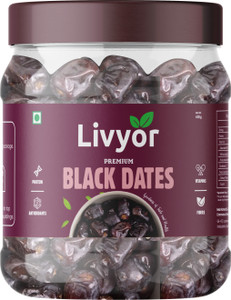 LIVYOR Black Dates | Khajur | Khajoor khajuri Dry Fruits Dates