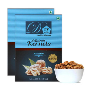 Dry.Mart Kashmiri 500 GM Premium Fresh Walnut Kernels/Walnuts without Shell/Akhrot Giri, Healthy & Delightful, Used for Snacking, Ingredient for Recipes, Cuisines & Desserts, Vaccum Pack (250 GM*2) Walnuts