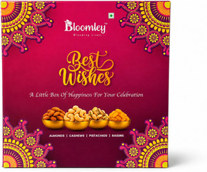 Bloomley Premium Dry Fruits Gift Box Hamper-Assorted Almonds,Cashews, Pistachios,Raisins Cashews, Almonds, Pistachios, Raisins