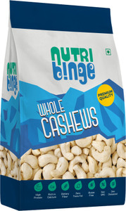 NUTRI BINGE Whole Cashew Nuts W240 Raw and Natural, Premium Large Dry Fruit Cashews