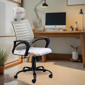 Newturn Boom High Back EXECUTIVE Mesh revolving chair with 2 years warranty Natural Fiber Office Arm Chair