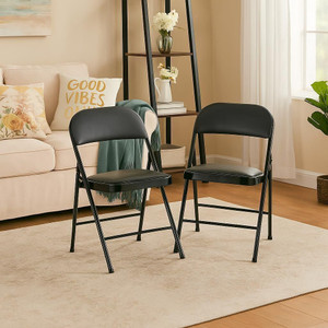 DPI Metal Folding Chair Upholstered Leatherette for Space-Saving Cotton Study Folding Chair