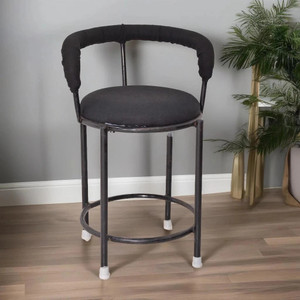 RW REST WELL Multipurpose Stool Chair For Clinics/Cafe|Metal Frame Stool with Padded Seat| Leatherette Office Visitor Chair