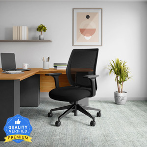 Interio by Godrej Curv Wide Back Fabric Office Arm Chair Black - Image 6