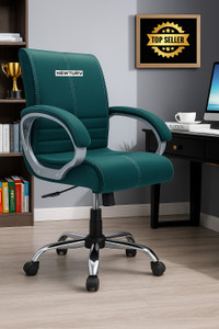 Newturn MAXSON Mid back Work from home/Office/study/desk(WFH) Leather Office Adjustable Arm Chair