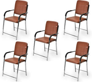 Goyal Steel & Furniture Industries Elegant Chair for Home Office Comfortable Cushion Visitor Chair Leatherette Office Arm Chair