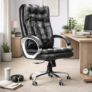 Newturn ErgoVerve Premium Leatherette High Back Ergonomic Chair With 2 years warranty Leather Office Executive Chair