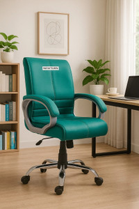 Newturn MAXSON Mid back Work from home/Office/study/desk(WFH) Leather Office Adjustable Arm Chair