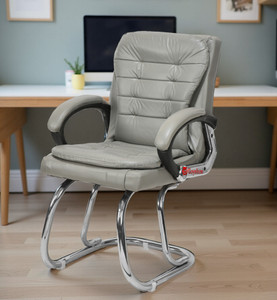 Goyal Steel & Furniture Industries Ultimate Comfort chair Visitor Cushion Chair for home office Leatherette Office Arm Chair
