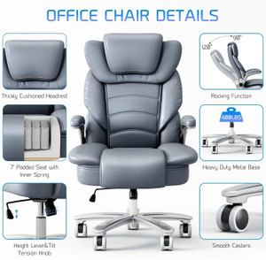 TECHSEAT ® 2 Years of Warranty | High Back | Ergonomic | Home & Office Leatherette Office Adjustable Arm Chair