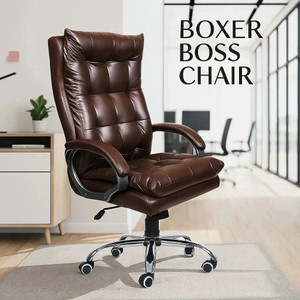 Newturn BOXER Premium Leather Boss office chair with 2 Yrs parts repl. Wty Leather Office Adjustable Arm Chair