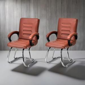 Goyal Steel & Furniture Industries Budget-Friendly Guest Chair Home Office Comfortable Cushion Visitor Leatherette Office Arm Chair