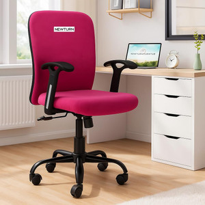 CLASSELA Rainbow velvet Mid back work from home chair with Metal base & 2 Years warranty Leatherette Office Adjustable Arm Chair