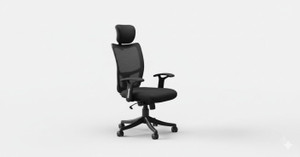 MAESTRO SEATING SYSTEMS High Duty Elegant Black High Back Executive Office Boss with Chrome Arms Fabric Office Arm Chair