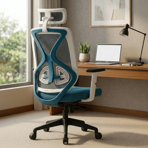 Oakcraft Hurricane Ergonomic High Back Chair with Synchro Tilt for Office & Home Use Mesh Office Adjustable Arm Chair