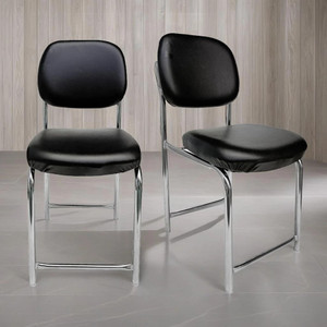 ACTIVA N Chrome Armless Workstation Comfortable Leatherette Office Visitor Chair