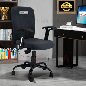 Newturn Rainbow Zebra Velvet Rexine office revolving chair with 2 Year warranty Fabric Office Adjustable Arm Chair