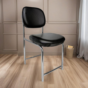 ACTIVA N Chrome Leatherette Chair For Study Rooms|Durable & Comfortable Armless Chair| Leatherette Office Visitor Chair