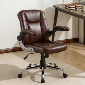 SEATFIT Ergo Adjust M51 Mid-Back Leatherette Office Chair with Adjustable Arms Leatherette Office Executive Chair