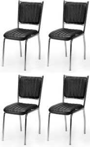 KITHANIA Dining/Restaurant/Cafe/Home/Office/Study Chair, with Cushion seat Steel Frame Leatherette Office Visitor Chair