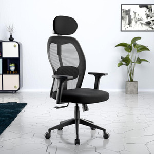GREEN SOUL Yoga High Back Ergonomic Chair|Home, Office, WFH|1D Armrest,2D Lumbar Support Mesh Office Arm Chair