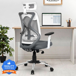Da URBAN Merlion Grey High Back Ergonomic Mesh Office Mesh Office Executive Chair