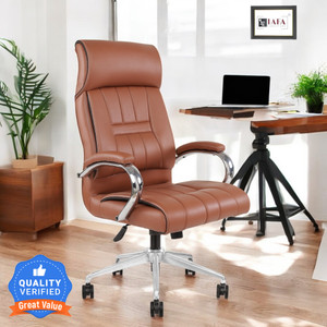 IAFA Roxx High Back Ergonomic Boss Chair With Revolving Wheel | 2 Years Warranty | Leatherette Office Executive Chair