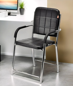 OFFICE SEATING Durable chair for Office Home leatherette Seat and Back for Comfortable seating Metal Dining Chair