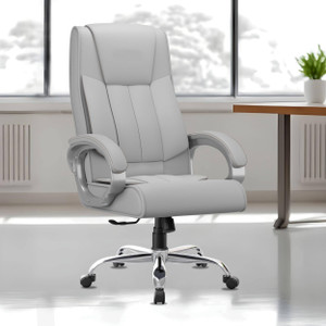 Adiko Leatherette Ergonomic High- Back Office Chair-Cushioned Seat & Arm, Metal Base Leatherette Office Executive Chair