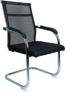 Flipkart Perfect Homes Comfortable Chrome Steel With Cushion Seat And Mesh Back & Heavy Frame Leatherette Office Visitor Chair