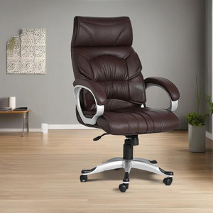 Oakcraft Double Padded Desk Chair Ergonomic Support Boss Chair Leatherette Office Executive Chair