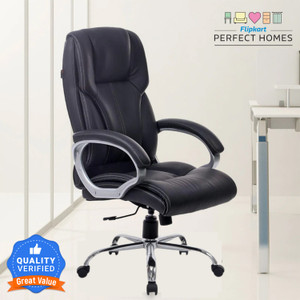 Flipkart Perfect Homes Egret High Back Comfortable Double Cushion Office Chair with Stylish Design Leatherette Office Arm Chair