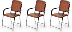 PP FURNITURE Office Study Computer Library Visitor Chair with arm Rest with Steel Frame Leatherette Office Visitor Chair