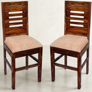 LOONART Solid Wood Chair | Wooden Office Study Chair Set | Set Of 2 Chairs | Chairs | Cotton Office Visitor Chair