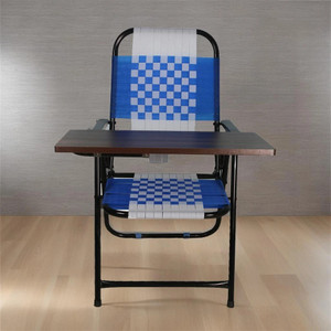 FURNIMAX Folding Study Chair Nylon Heavyduty Niwar Patta Strips & Adjustable Writing Pad Nylon Study Folding Chair