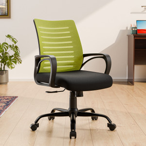 GREEN SOUL Atom Mid Back Ergonomic Chair|Home, Office, WFH|Moulded Foam|Extra Comfort Mesh Office Adjustable Arm Chair