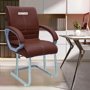 Newturn Maxson Heavy duty Cushion office fixed visitor chair with 2 Year warranty Synthetic Office Visitor Chair